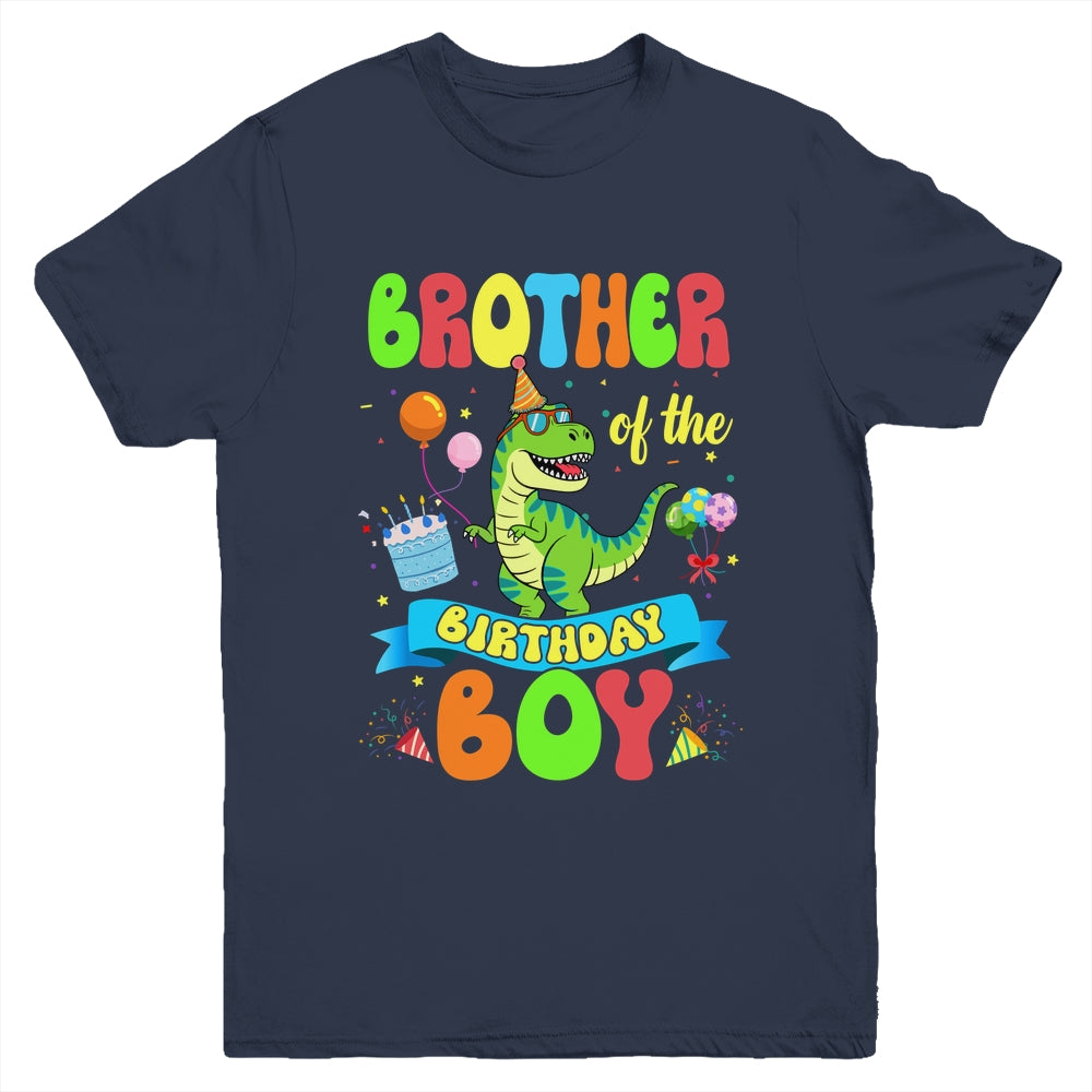Brother Of The Birthday Boy TRex Dinosaur Birthday Family Youth Shirt | siriusteestore
