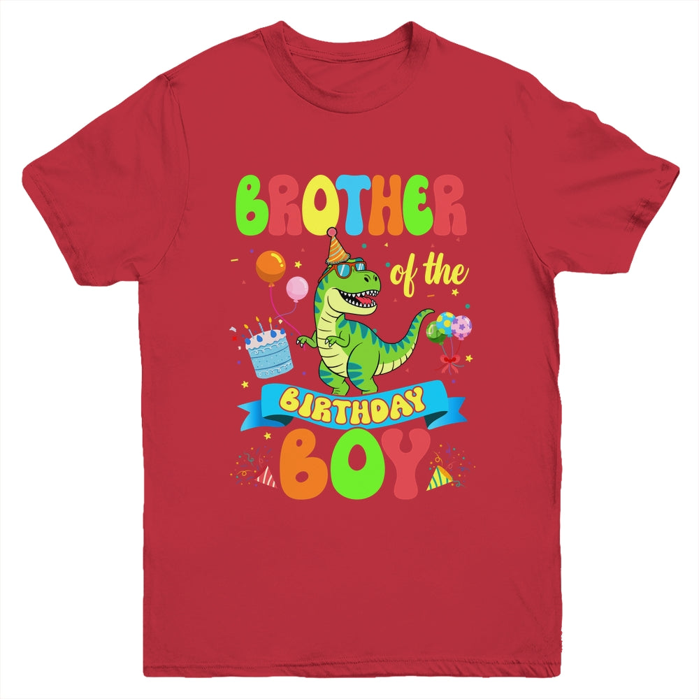 Brother Of The Birthday Boy TRex Dinosaur Birthday Family Youth Shirt | siriusteestore