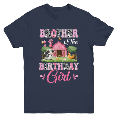 Brother Of The Birthday Girl 1st Birthday Cow Farm Family Youth Shirt | siriusteestore
