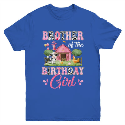Brother Of The Birthday Girl 1st Birthday Cow Farm Family Youth Shirt | siriusteestore
