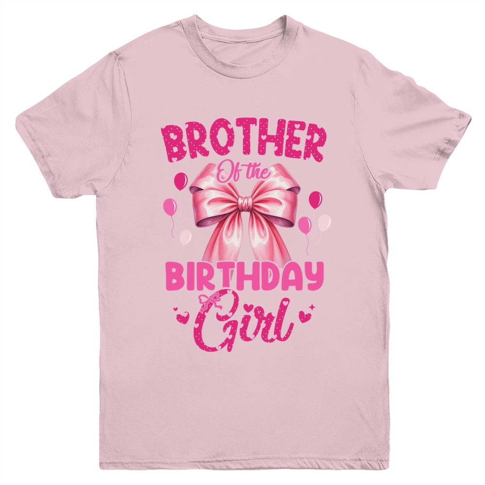 Brother Of The Birthday Girl Coquette Bow Matching Family Youth Shirt | siriusteestore