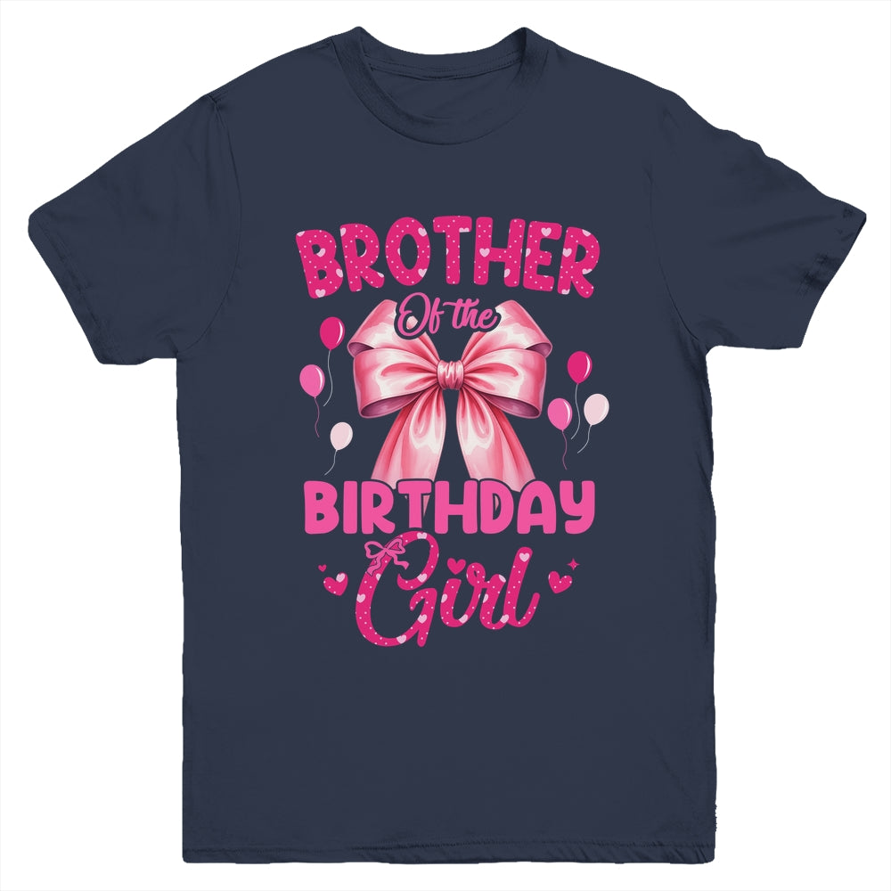 Brother Of The Birthday Girl Coquette Bow Matching Family Youth Shirt | siriusteestore