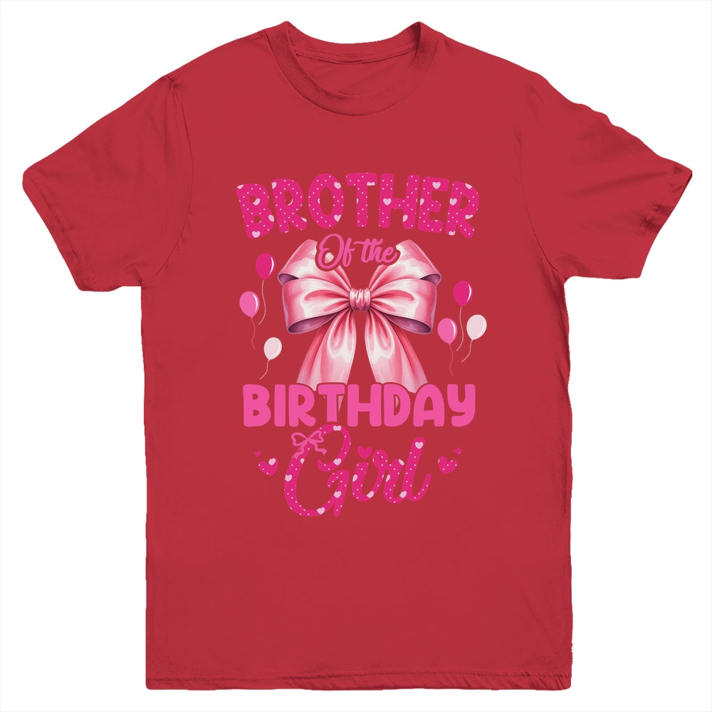 Brother Of The Birthday Girl Coquette Bow Matching Family Youth Shirt | siriusteestore