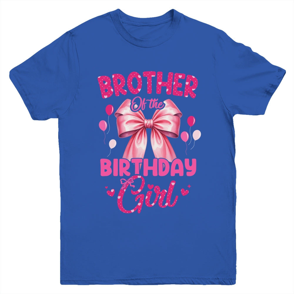 Brother Of The Birthday Girl Coquette Bow Matching Family Youth Shirt | siriusteestore