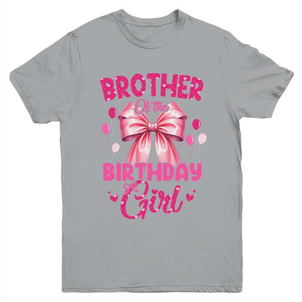 Brother Of The Birthday Girl Coquette Bow Matching Family Youth Shirt | siriusteestore