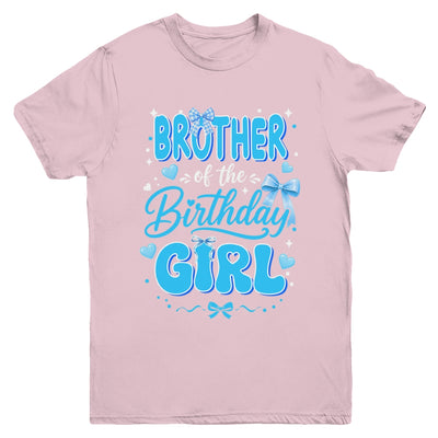 Brother Of The Birthday Girl Family Coquette Bow Blue Cute Youth Shirt | siriusteestore