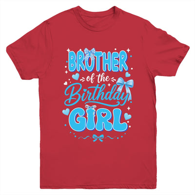 Brother Of The Birthday Girl Family Coquette Bow Blue Cute Youth Shirt | siriusteestore