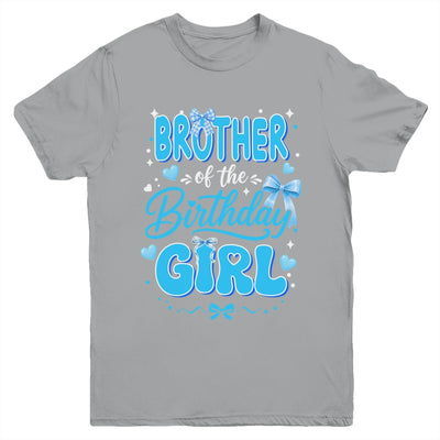 Brother Of The Birthday Girl Family Coquette Bow Blue Cute Youth Shirt | siriusteestore