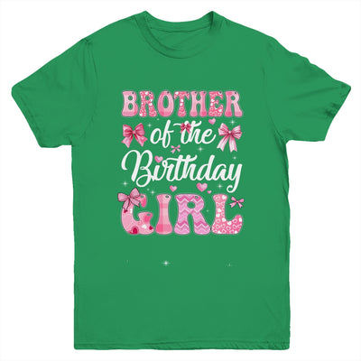 Brother Of The Birthday Girl Family Pink Coquette Bow Youth Shirt | siriusteestore