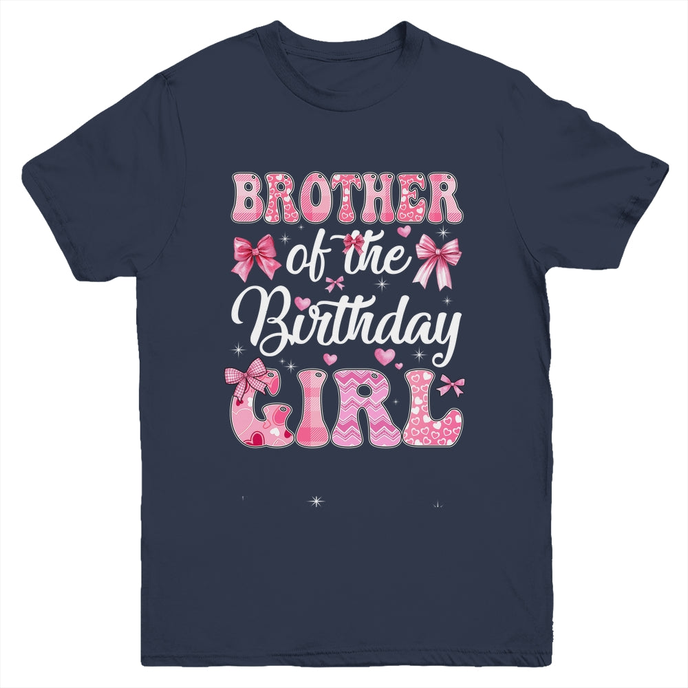 Brother Of The Birthday Girl Family Pink Coquette Bow Youth Shirt | siriusteestore