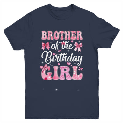 Brother Of The Birthday Girl Family Pink Coquette Bow Youth Shirt | siriusteestore