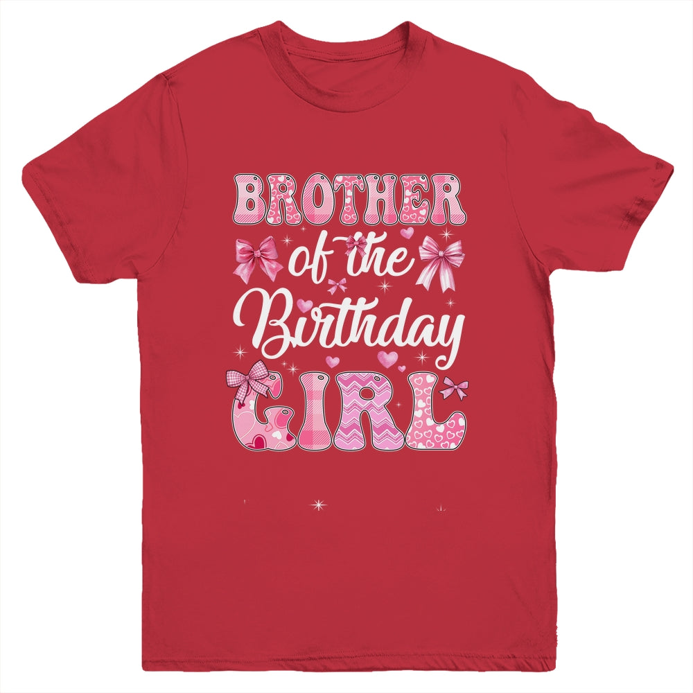 Brother Of The Birthday Girl Family Pink Coquette Bow Youth Shirt | siriusteestore