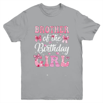 Brother Of The Birthday Girl Family Pink Coquette Bow Youth Shirt | siriusteestore