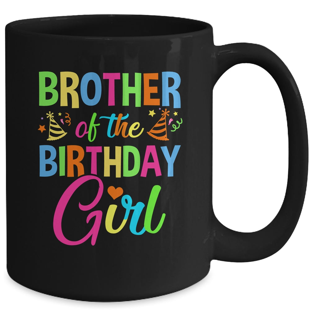Brother Of The Birthday Girl Glows Retro 80's Party Family Mug | siriusteestore