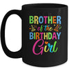 Brother Of The Birthday Girl Glows Retro 80's Party Family Mug | siriusteestore