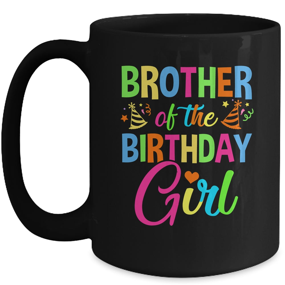 Brother Of The Birthday Girl Glows Retro 80's Party Family Mug | siriusteestore
