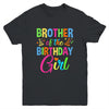 Brother Of The Birthday Girl Glows Retro 80's Party Family Youth Shirt | siriusteestore