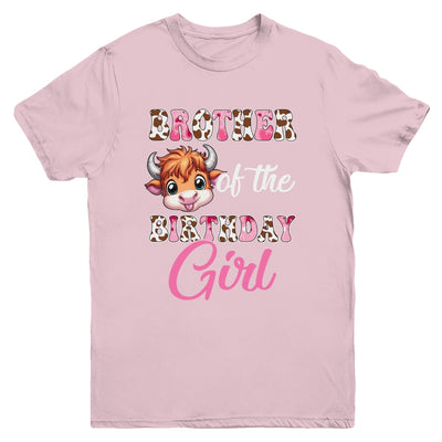 Brother Of The Birthday Girl Highland Cow Farm 1st Birthday Youth Shirt | siriusteestore