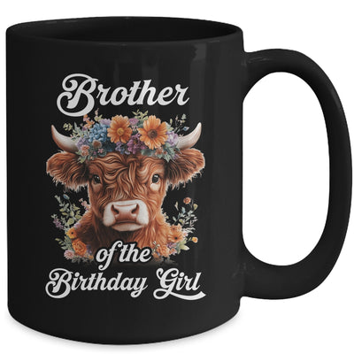 Brother Of The Birthday Girl Highland Cow Farm Family Mug | siriusteestore