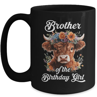 Brother Of The Birthday Girl Highland Cow Farm Family Mug | siriusteestore