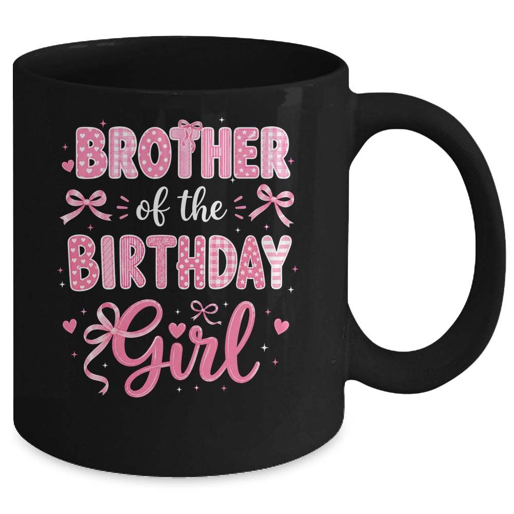 Brother Of The Birthday Girl Matching Pink Coquette Bow Mug | siriusteestore