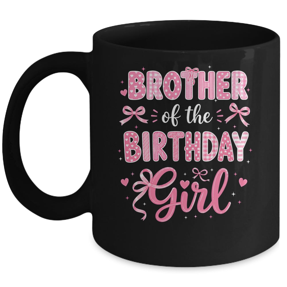 Brother Of The Birthday Girl Matching Pink Coquette Bow Mug | siriusteestore