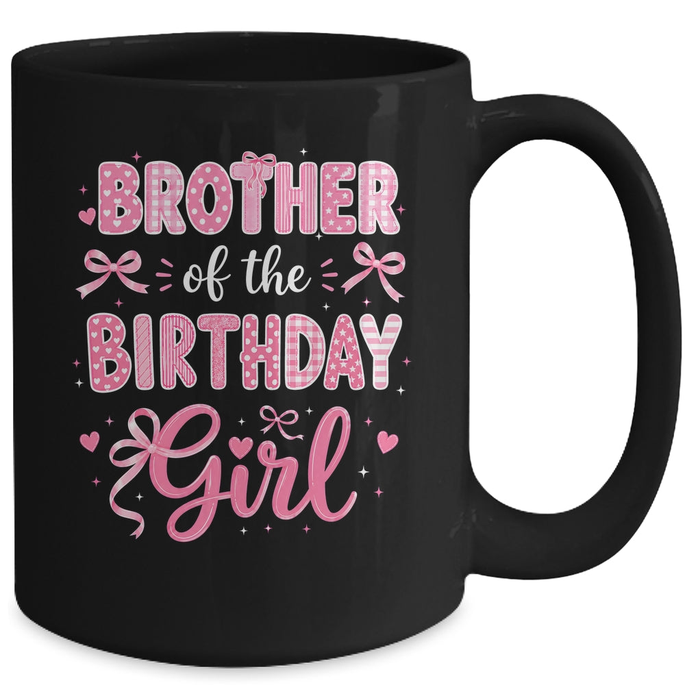 Brother Of The Birthday Girl Matching Pink Coquette Bow Mug | siriusteestore