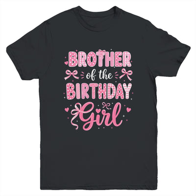 Brother Of The Birthday Girl Matching Pink Coquette Bow Youth Shirt | siriusteestore