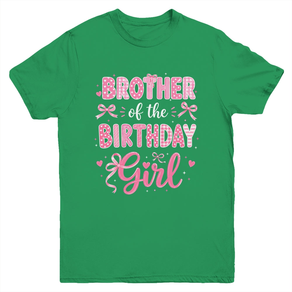 Brother Of The Birthday Girl Matching Pink Coquette Bow Youth Shirt | siriusteestore