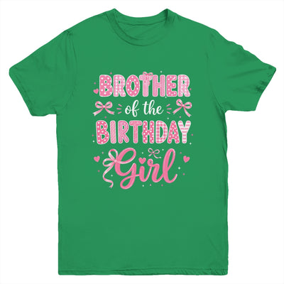 Brother Of The Birthday Girl Matching Pink Coquette Bow Youth Shirt | siriusteestore