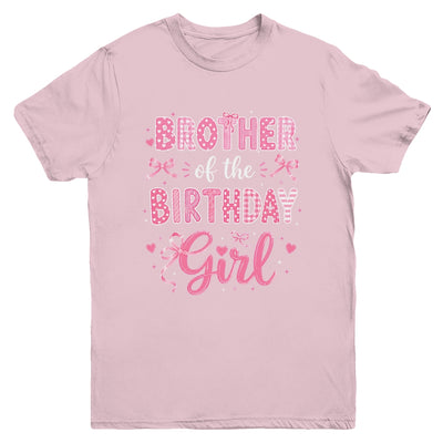 Brother Of The Birthday Girl Matching Pink Coquette Bow Youth Shirt | siriusteestore