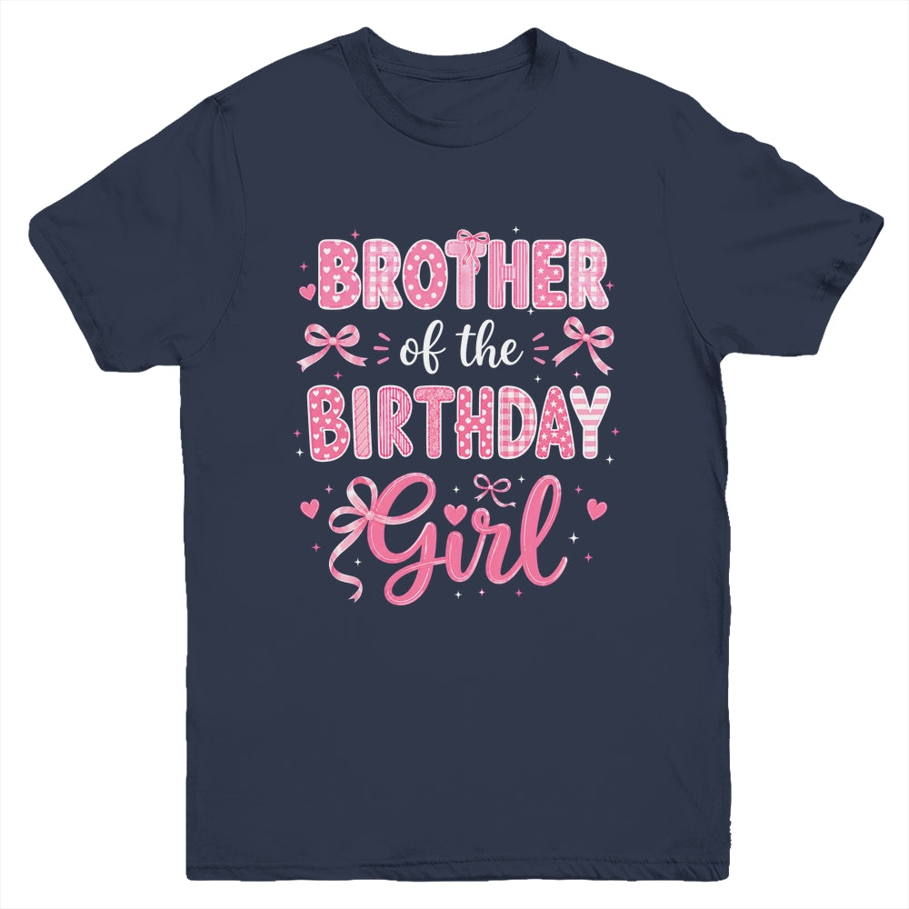 Brother Of The Birthday Girl Matching Pink Coquette Bow Youth Shirt | siriusteestore