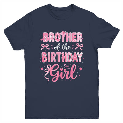 Brother Of The Birthday Girl Matching Pink Coquette Bow Youth Shirt | siriusteestore