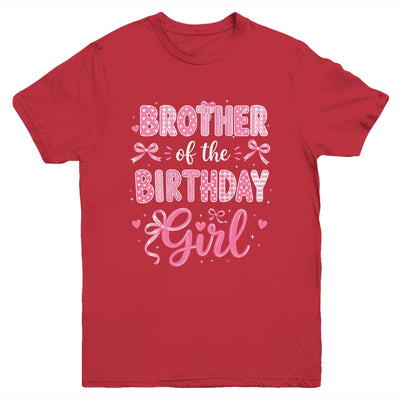 Brother Of The Birthday Girl Matching Pink Coquette Bow Youth Shirt | siriusteestore