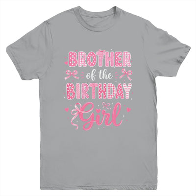 Brother Of The Birthday Girl Matching Pink Coquette Bow Youth Shirt | siriusteestore