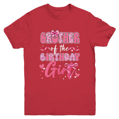 Brother Of The Birthday Girl Pink Coquette Bow Family Youth Shirt | siriusteestore