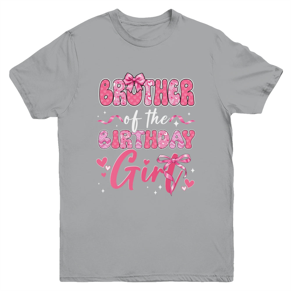 Brother Of The Birthday Girl Pink Coquette Bow Family Youth Shirt | siriusteestore