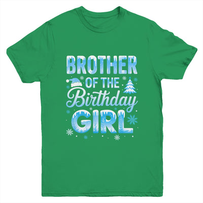 Brother Of The Birthday Girl Snowflakes Winter Family Matching Youth Shirt | siriusteestore