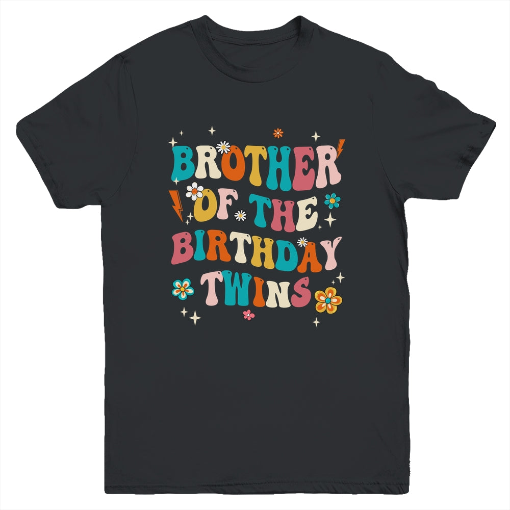 Brother Of The Birthday Twins Boys Girls Party Retro Bday Youth Shirt | siriusteestore
