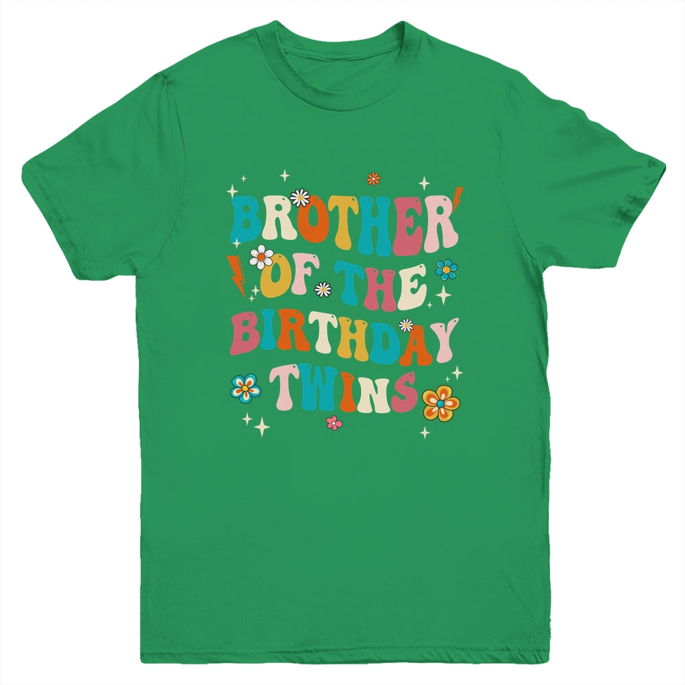 Brother Of The Birthday Twins Boys Girls Party Retro Bday Youth Shirt | siriusteestore