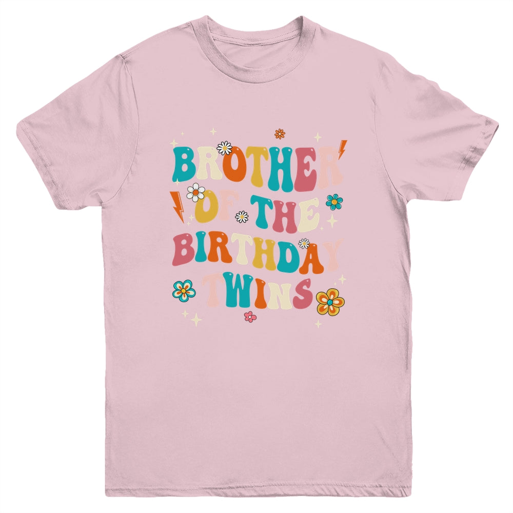 Brother Of The Birthday Twins Boys Girls Party Retro Bday Youth Shirt | siriusteestore