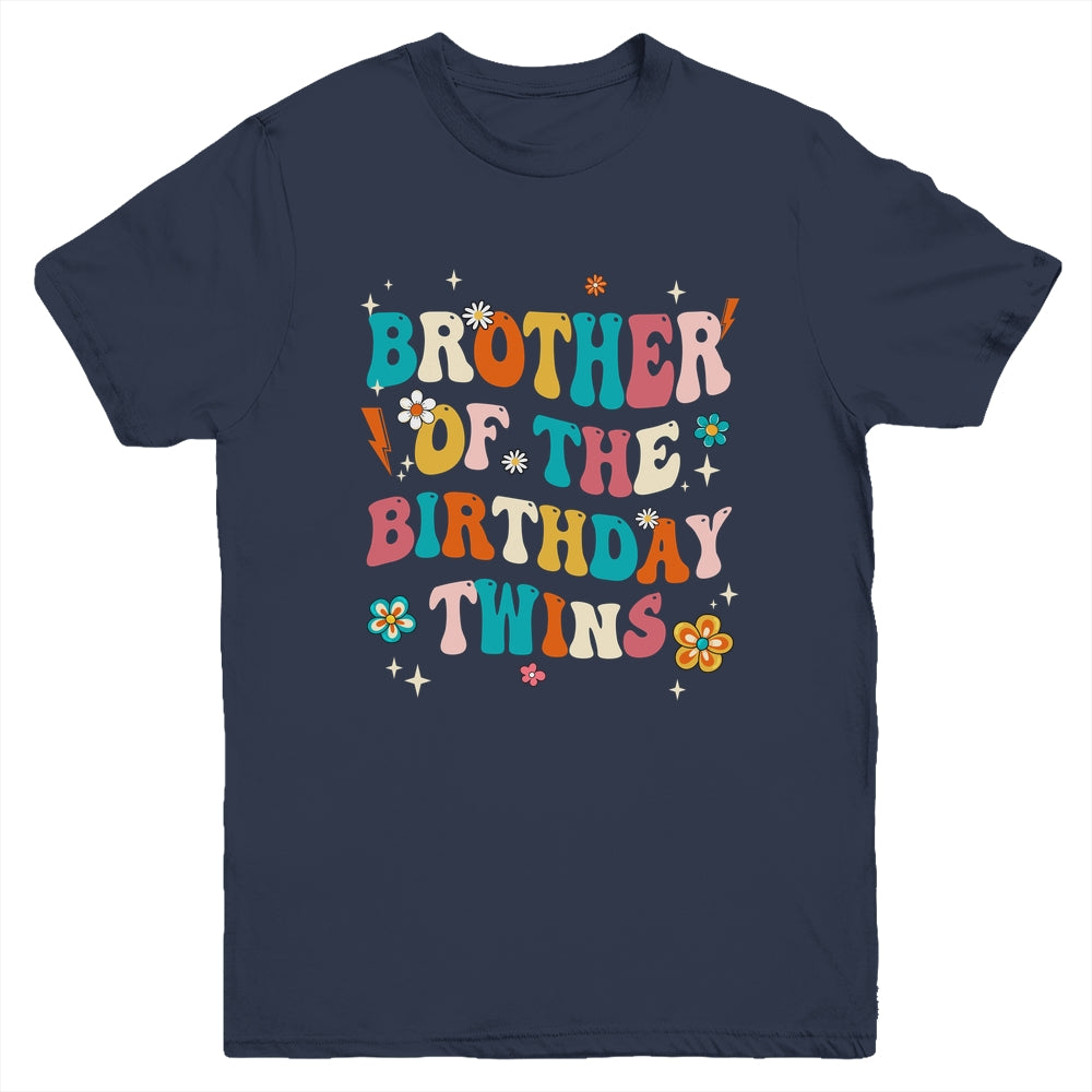 Brother Of The Birthday Twins Boys Girls Party Retro Bday Youth Shirt | siriusteestore