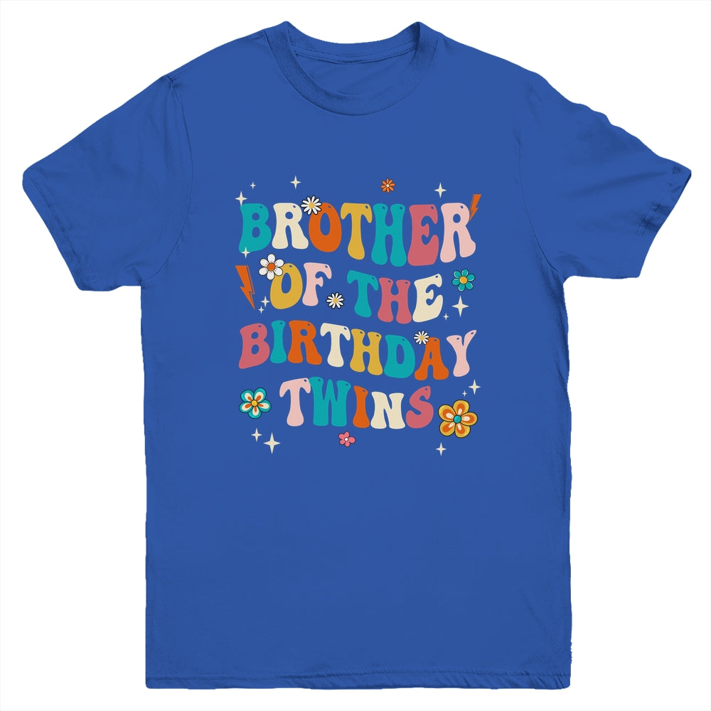 Brother Of The Birthday Twins Boys Girls Party Retro Bday Youth Shirt | siriusteestore