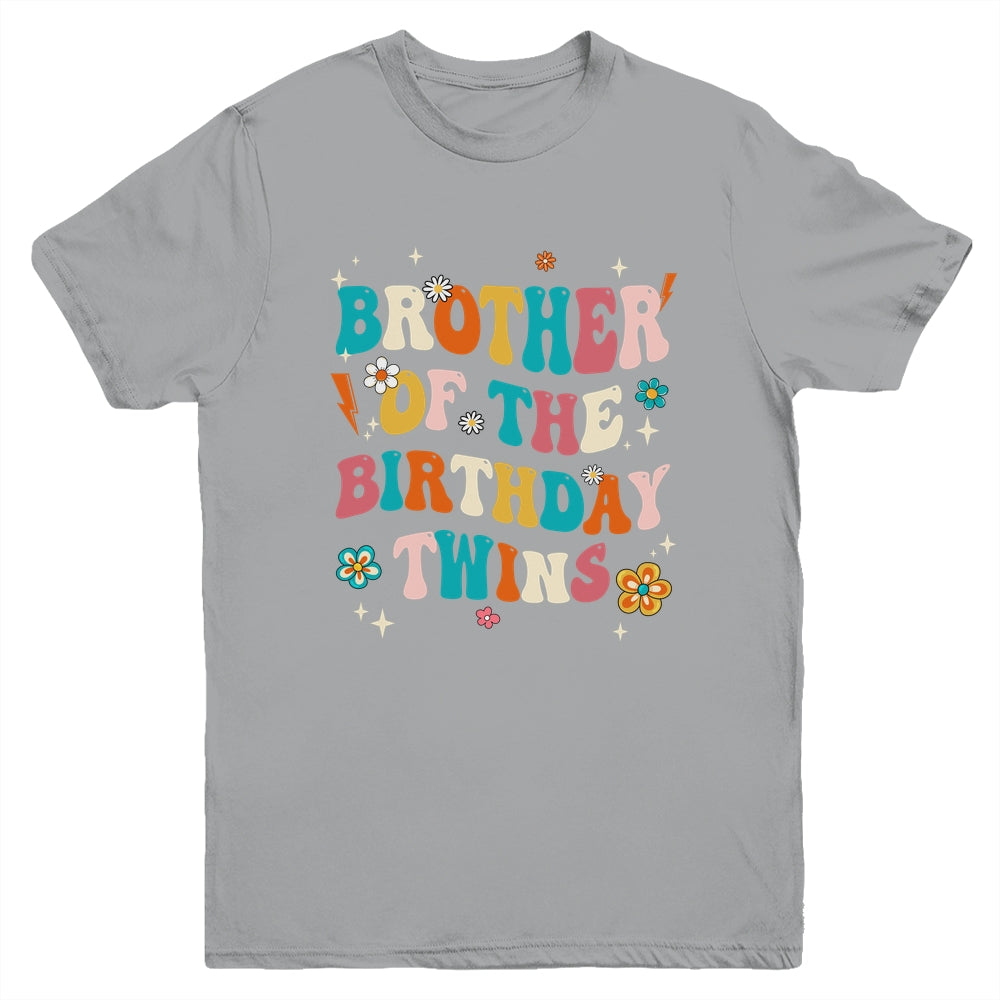 Brother Of The Birthday Twins Boys Girls Party Retro Bday Youth Shirt | siriusteestore