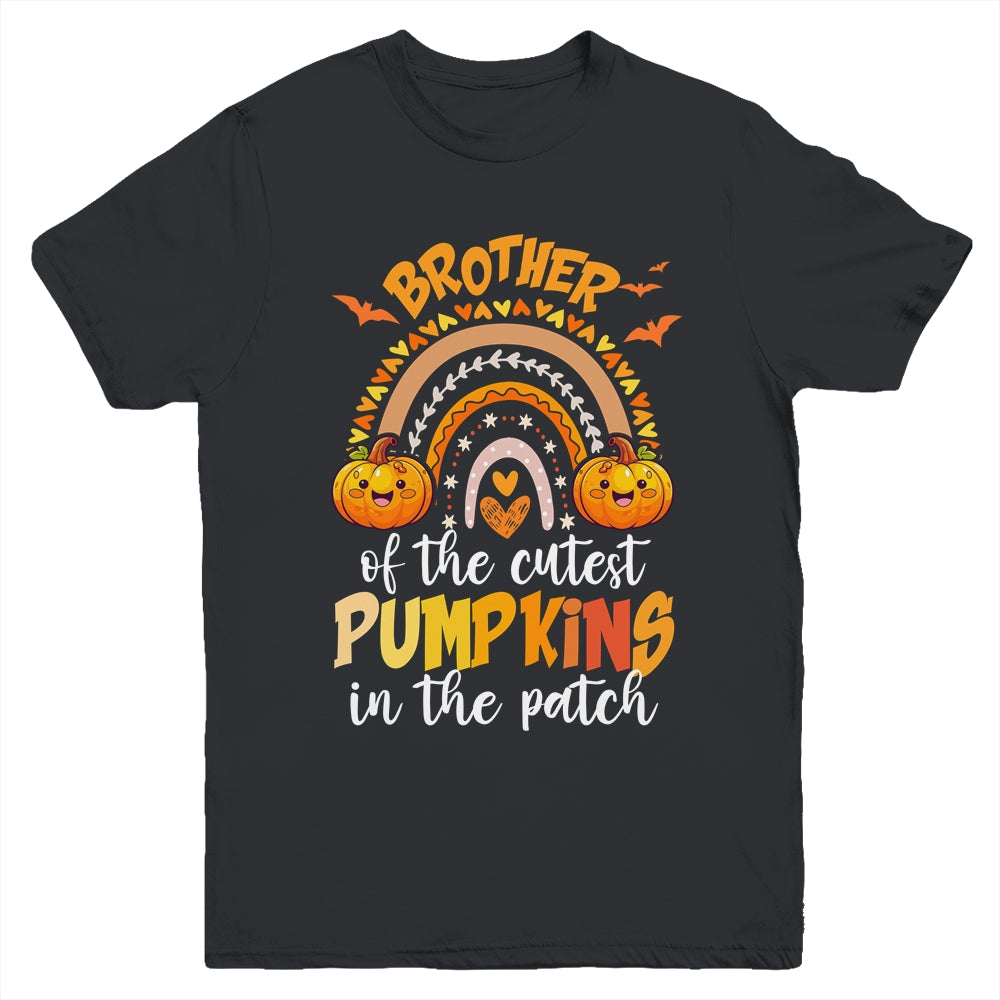 Brother Of The Cutest Pumpkins In The Patch Halloween Rainbow Youth Shirt | siriusteestore