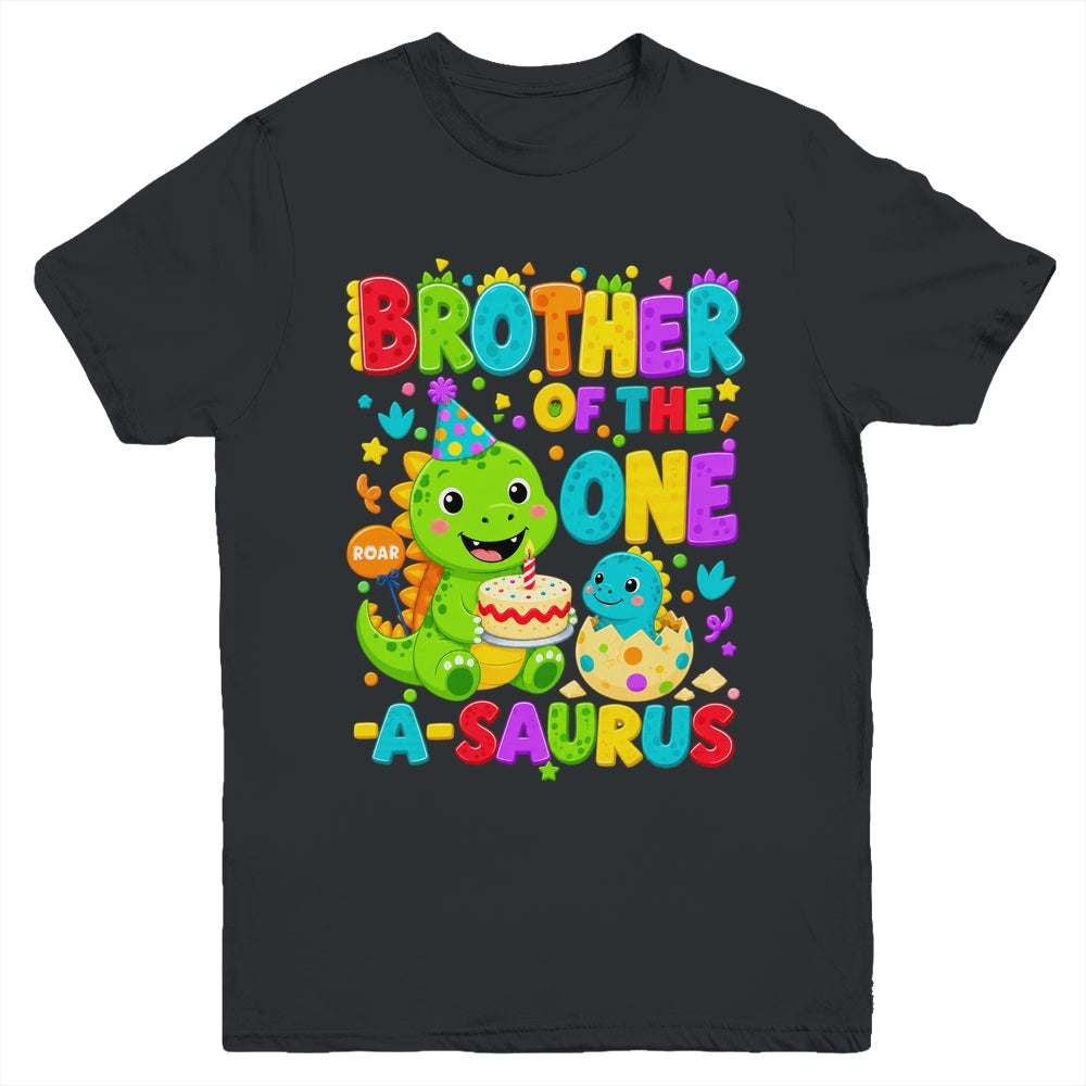 Brother Of The One-A-Saurus 1St Birthday Boy T-Rex Dinosaur Youth Shirt | siriusteestore