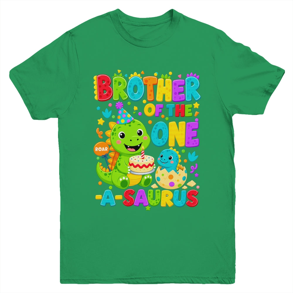 Brother Of The One-A-Saurus 1St Birthday Boy T-Rex Dinosaur Youth Shirt | siriusteestore
