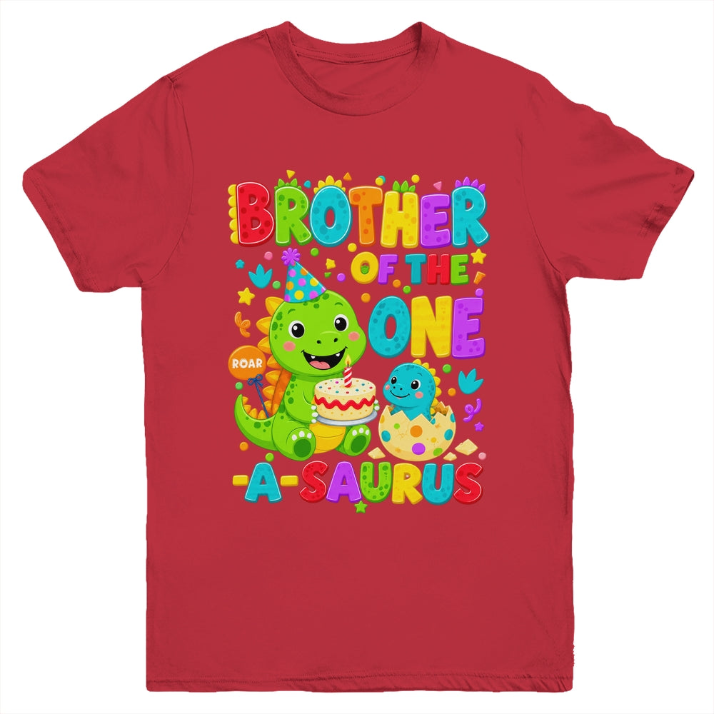 Brother Of The One-A-Saurus 1St Birthday Boy T-Rex Dinosaur Youth Shirt | siriusteestore