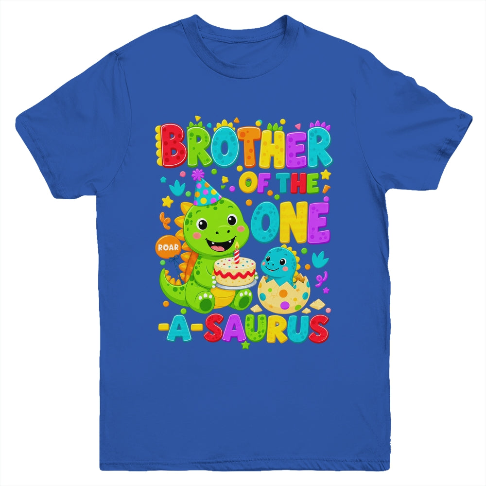 Brother Of The One-A-Saurus 1St Birthday Boy T-Rex Dinosaur Youth Shirt | siriusteestore