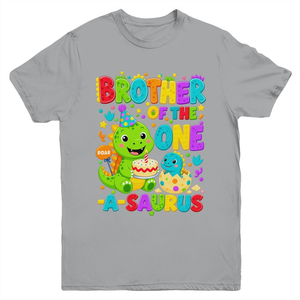 Brother Of The One-A-Saurus 1St Birthday Boy T-Rex Dinosaur Youth Shirt | siriusteestore